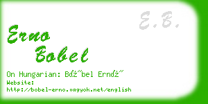 erno bobel business card